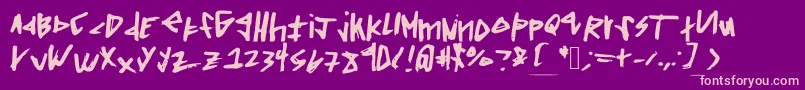 Squaredoff Font – Pink Fonts on Purple Background