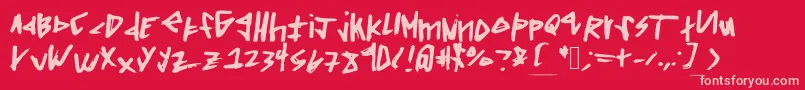 Squaredoff Font – Pink Fonts on Red Background