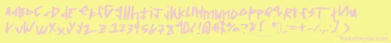 Squaredoff Font – Pink Fonts on Yellow Background