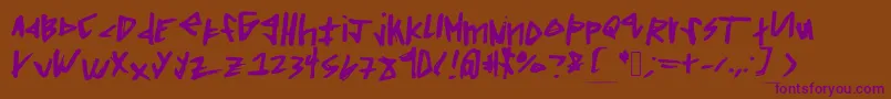 Squaredoff Font – Purple Fonts on Brown Background