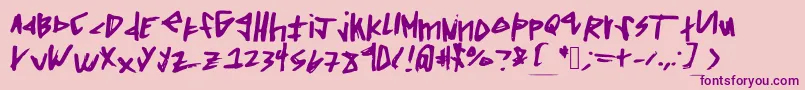 Squaredoff Font – Purple Fonts on Pink Background