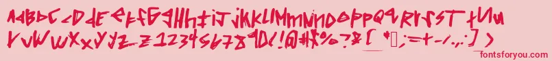 Squaredoff Font – Red Fonts on Pink Background