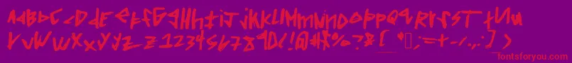 Squaredoff Font – Red Fonts on Purple Background
