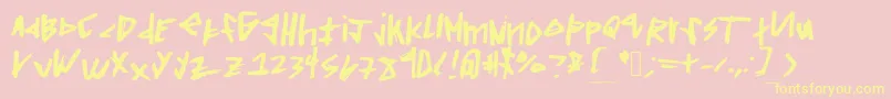Squaredoff Font – Yellow Fonts on Pink Background