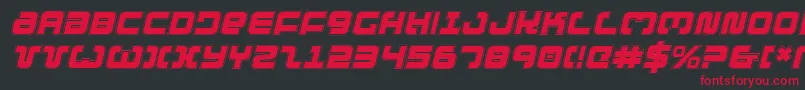 フォントExedoreCollegeItalic – 黒い背景に赤い文字