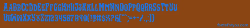 Blackgunkexpand Font – Blue Fonts on Brown Background