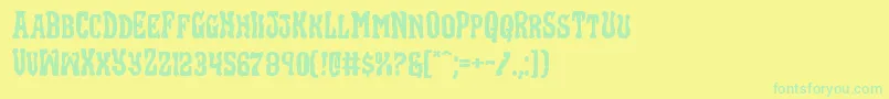 Blackgunkexpand Font – Green Fonts on Yellow Background