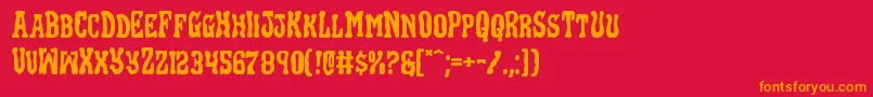 Blackgunkexpand Font – Orange Fonts on Red Background