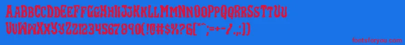 Blackgunkexpand Font – Red Fonts on Blue Background