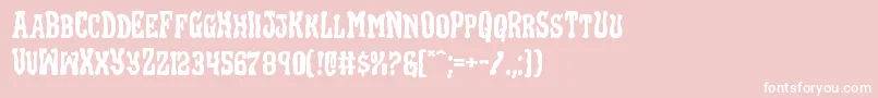 Fonte Blackgunkexpand – fontes brancas em um fundo rosa