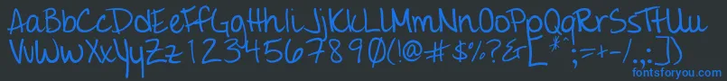 Giddehand Font – Blue Fonts on Black Background