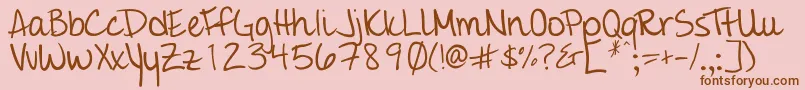 Giddehand Font – Brown Fonts on Pink Background