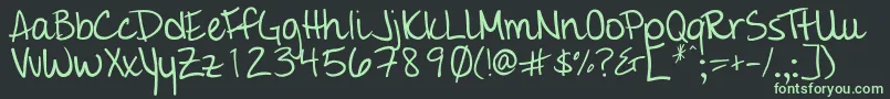 Giddehand Font – Green Fonts on Black Background