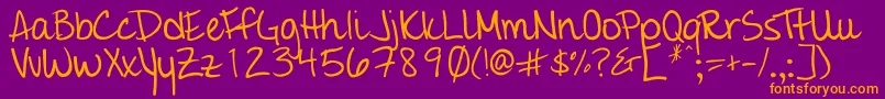 Giddehand Font – Orange Fonts on Purple Background