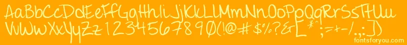 Giddehand Font – Yellow Fonts on Orange Background