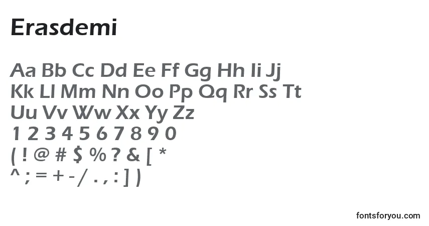 A fonte Erasdemi – alfabeto, números, caracteres especiais