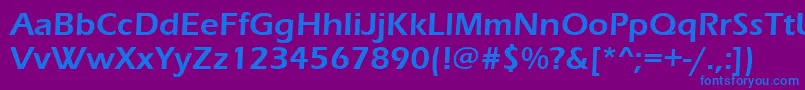 Erasdemi-fontti – siniset fontit violetilla taustalla