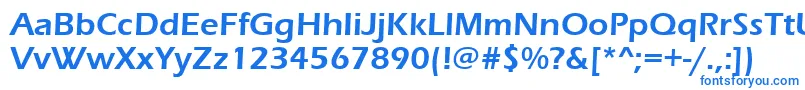 Erasdemi-fontti – siniset fontit valkoisella taustalla