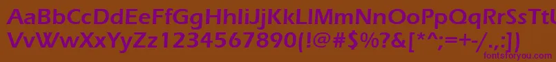 Erasdemi-fontti – violetit fontit ruskealla taustalla