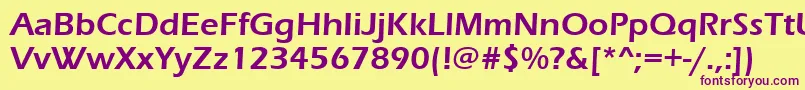 Шрифт Erasdemi – фиолетовые шрифты на жёлтом фоне