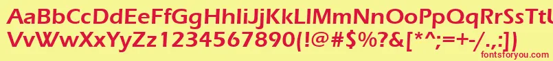 Erasdemi Font – Red Fonts on Yellow Background