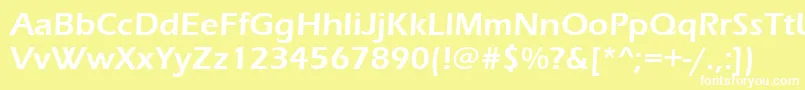 Erasdemi-fontti – valkoiset fontit keltaisella taustalla