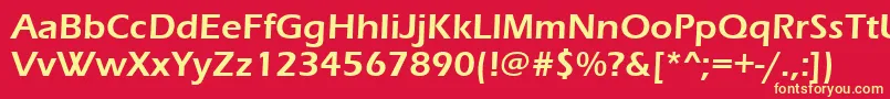 Erasdemi-fontti – keltaiset fontit punaisella taustalla
