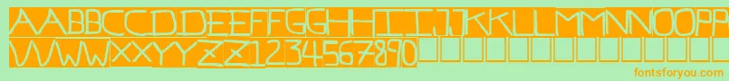 PfVeryverybadfont7Inverted Font – Orange Fonts on Green Background