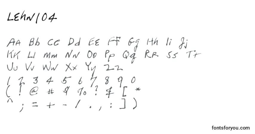 A fonte Lehn104 – alfabeto, números, caracteres especiais