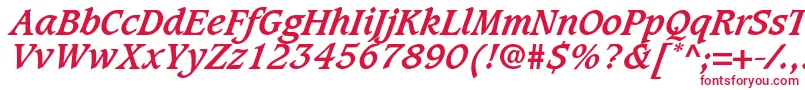 Czcionka CaxtonLtBoldItalic – czerwone czcionki