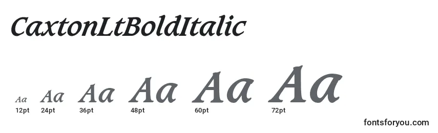 CaxtonLtBoldItalic Font Sizes