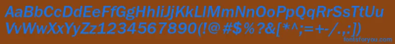 FranklingothicmediumcItalic Font – Blue Fonts on Brown Background