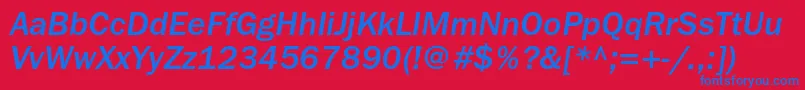 FranklingothicmediumcItalic Font – Blue Fonts on Red Background