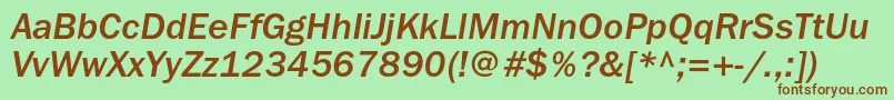 FranklingothicmediumcItalic Font – Brown Fonts on Green Background