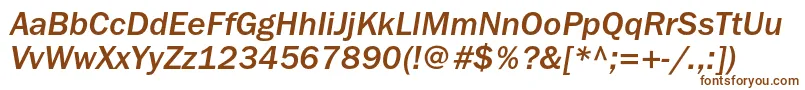 FranklingothicmediumcItalic Font – Brown Fonts on White Background