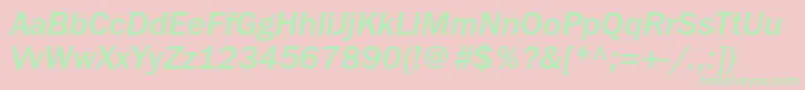 フォントFranklingothicmediumcItalic – ピンクの背景に緑の文字