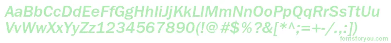 FranklingothicmediumcItalic Font – Green Fonts on White Background