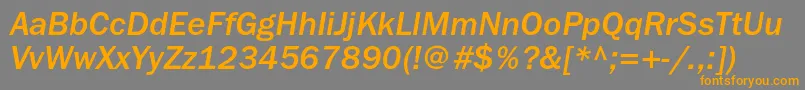 FranklingothicmediumcItalic Font – Orange Fonts on Gray Background