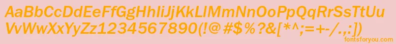 FranklingothicmediumcItalic Font – Orange Fonts on Pink Background