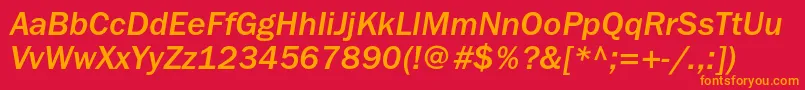 FranklingothicmediumcItalic Font – Orange Fonts on Red Background