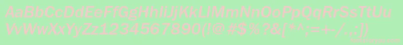 FranklingothicmediumcItalic Font – Pink Fonts on Green Background