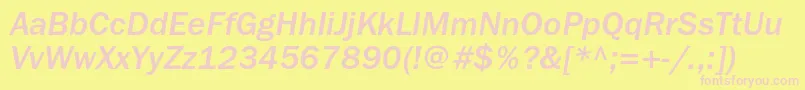 FranklingothicmediumcItalic Font – Pink Fonts on Yellow Background