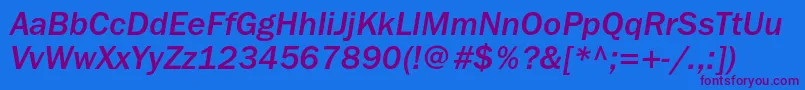 FranklingothicmediumcItalic Font – Purple Fonts on Blue Background