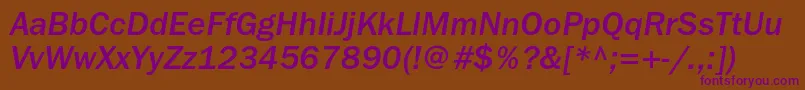 FranklingothicmediumcItalic Font – Purple Fonts on Brown Background