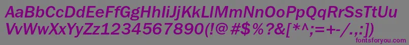 FranklingothicmediumcItalic Font – Purple Fonts on Gray Background