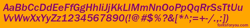 FranklingothicmediumcItalic Font – Purple Fonts on Orange Background