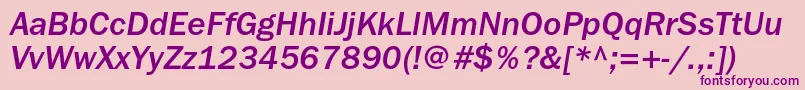 FranklingothicmediumcItalic Font – Purple Fonts on Pink Background