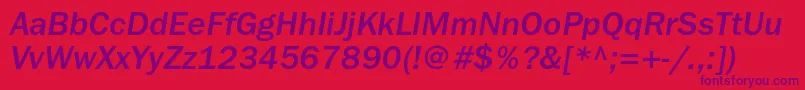 FranklingothicmediumcItalic Font – Purple Fonts on Red Background