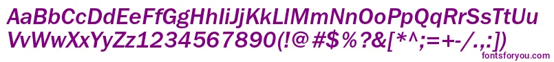FranklingothicmediumcItalic Font – Purple Fonts on White Background