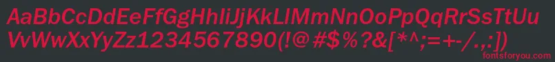 FranklingothicmediumcItalic Font – Red Fonts on Black Background